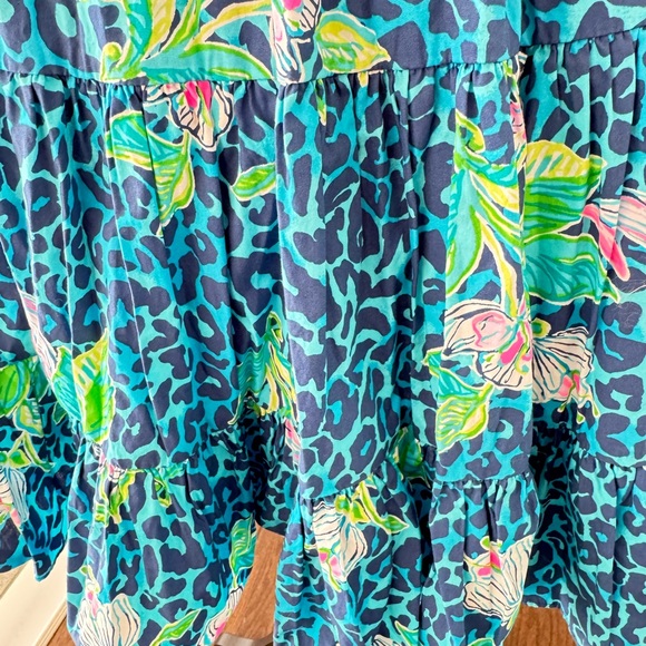 Lilly Pulitzer Sz 12 Allison Dress, Formentera Cheetah Turquoise Hot on the Spot - Picture 10 of 12